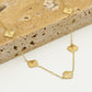 ketting vijf klavers glinster goudkleurig