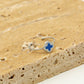 Ring klaver blauw zilverkleurig