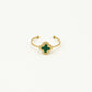Ring klaver groen goudkleurig