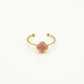 Ring klaver roze goudkleurig