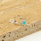 Ring klaver turquoise zilverkleurig
