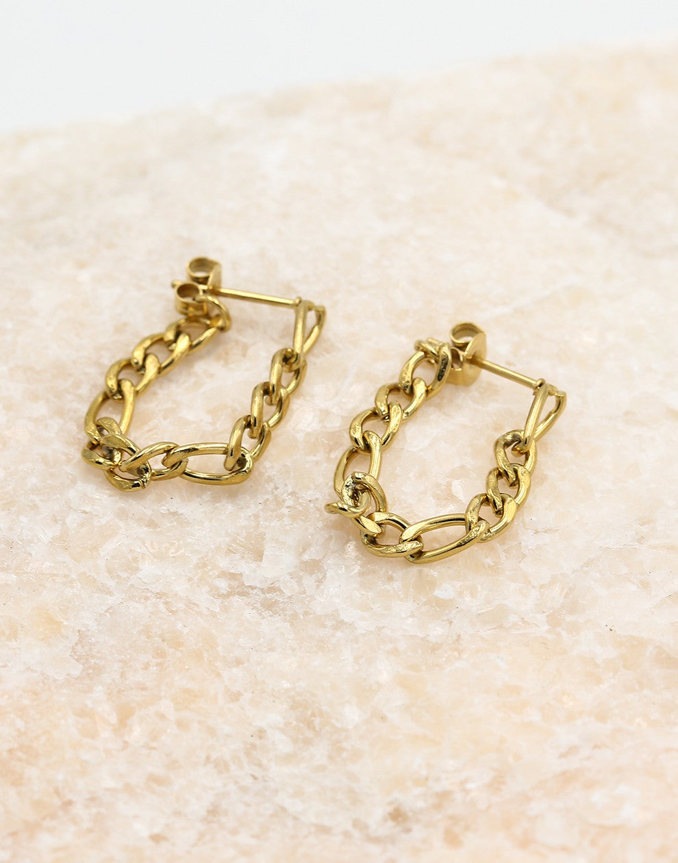 Oorsteker basic schakelketting goudkleurig