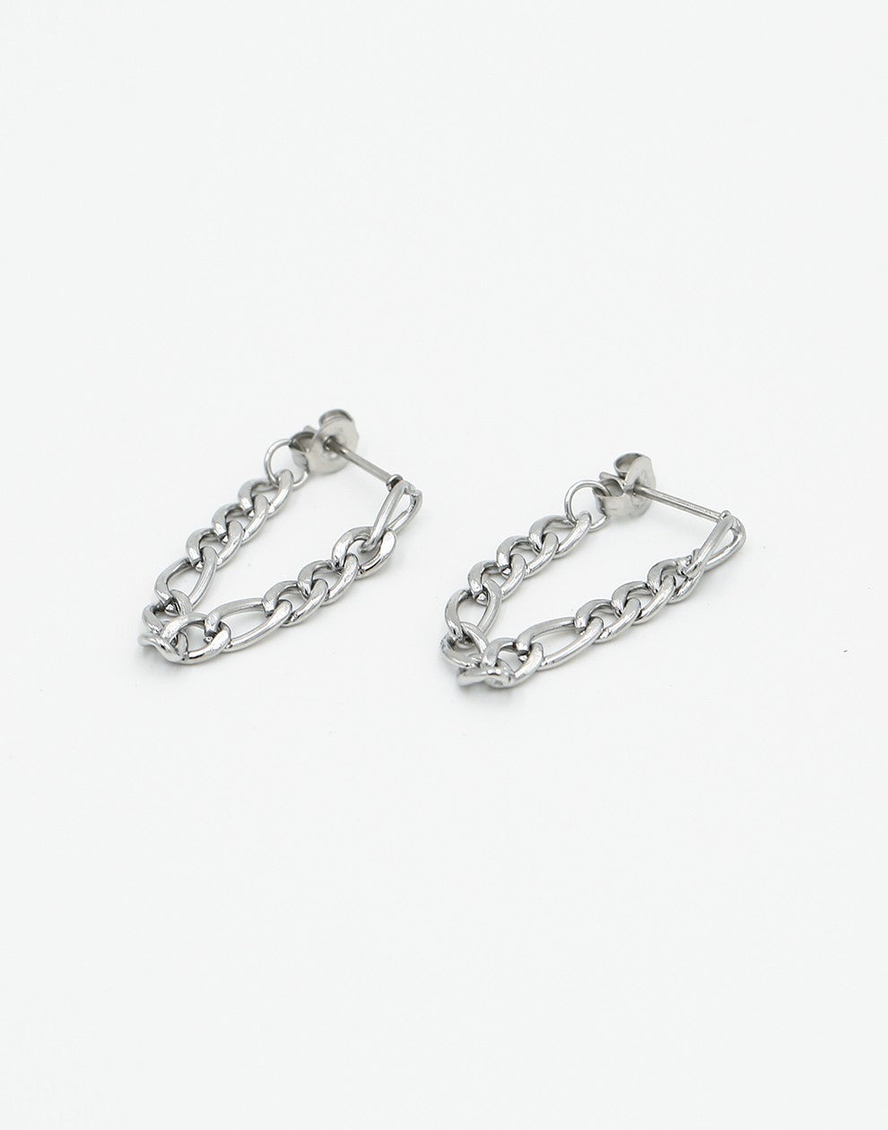 Oorsteker basic schakelketting zilverkleurig