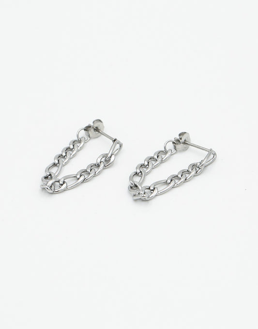 Oorsteker basic schakelketting zilverkleurig