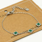 Armband klavers groen zillver