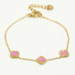 Armband klavers Roze goudkleurig