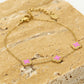 Armband klavers Roze goudkleurig