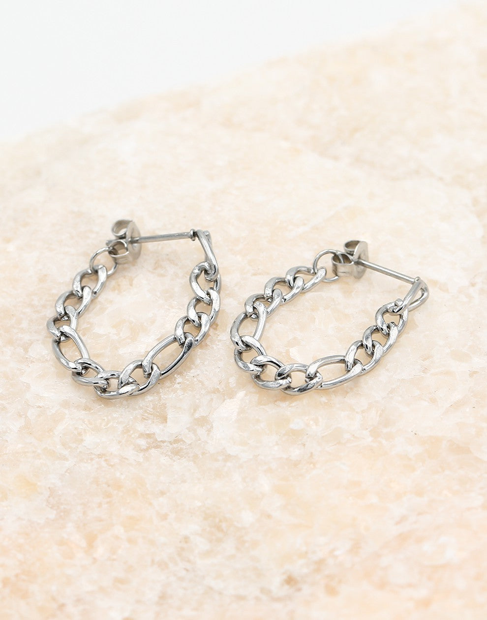 Oorsteker basic schakelketting zilverkleurig