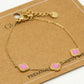 Armband klavers Roze goudkleurig
