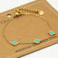 Armband klavers turquoise goudkleurig