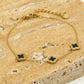 Armband klavers zwart goudkleurig