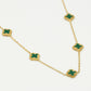 Ketting klavers groen goudkleurig