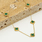 Ketting klavers groen goudkleurig