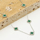 Ketting klavers groen zilverkleurig