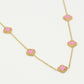 Ketting klavers Roze goudkleurig