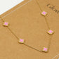 Ketting klavers Roze goudkleurig