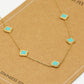 Ketting klavers turquoise goudkleurig