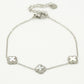 Armband klavers wit zilverkleurig
