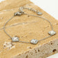 Armband klavers wit zilverkleurig