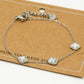 Armband klavers wit zilverkleurig