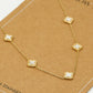 Ketting klavers wit goudkleurig
