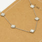 Ketting klavers wit zilverkleurig