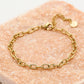 Schakelarmband paperclip mini goudkleurig