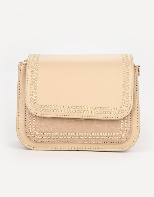 Schoudertasje Croco beige