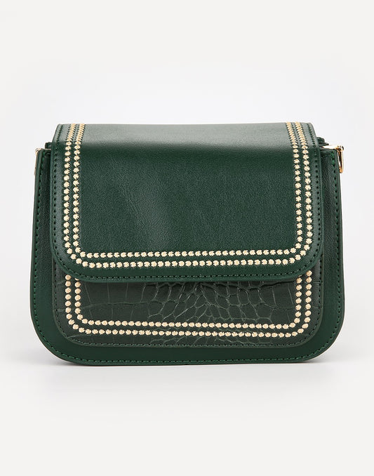 Schoudertasje Croco groen
