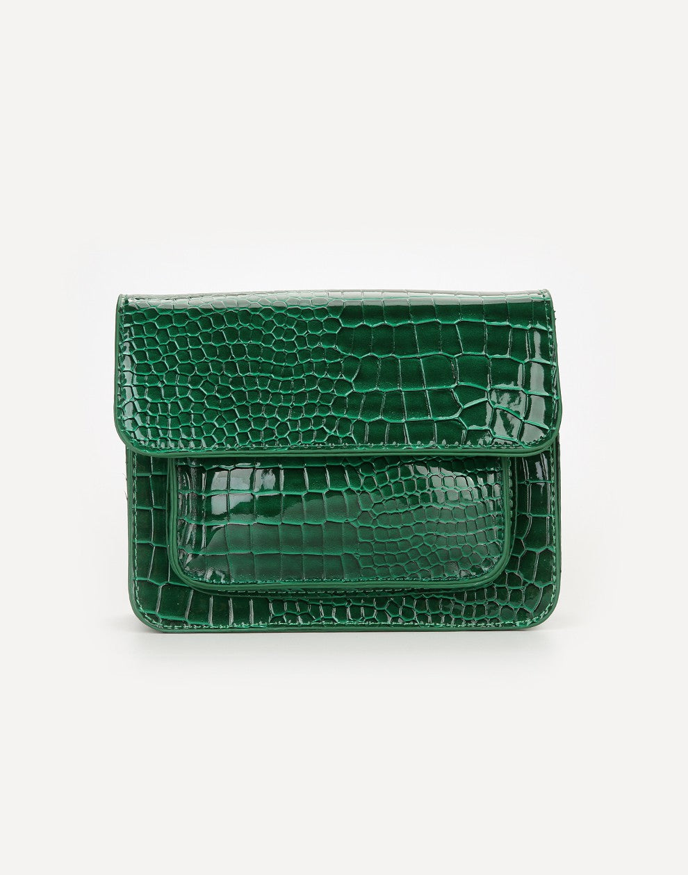 Schoudertas Croco print groen