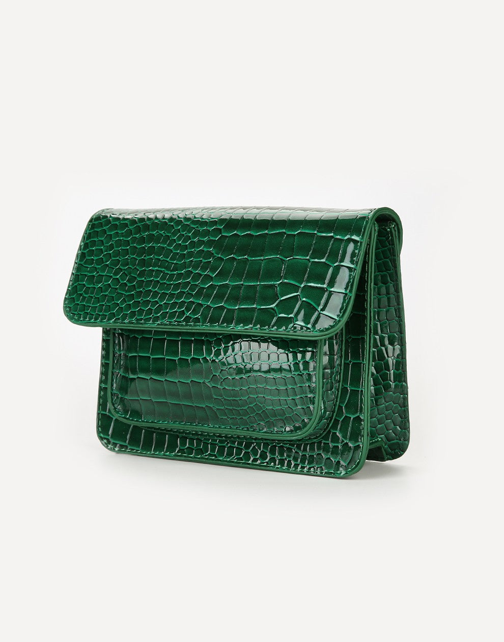 Schoudertas Croco print groen