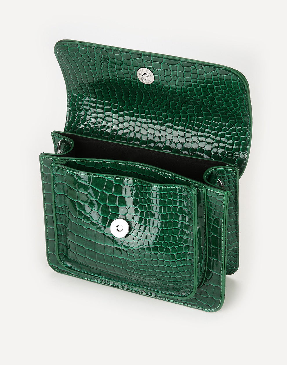 Schoudertas Croco print groen