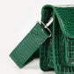 Schoudertas Croco print groen