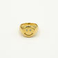 Zegelring smiley goudkleurig
