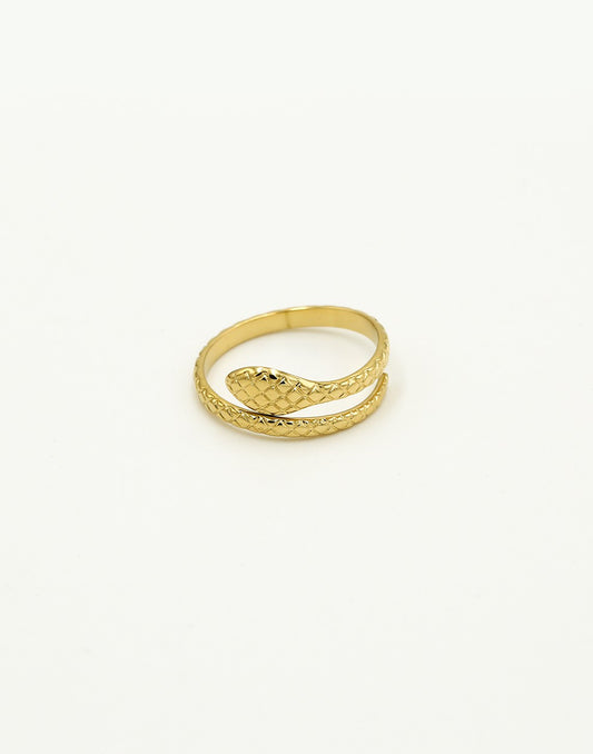Ring met slang goudkleurig