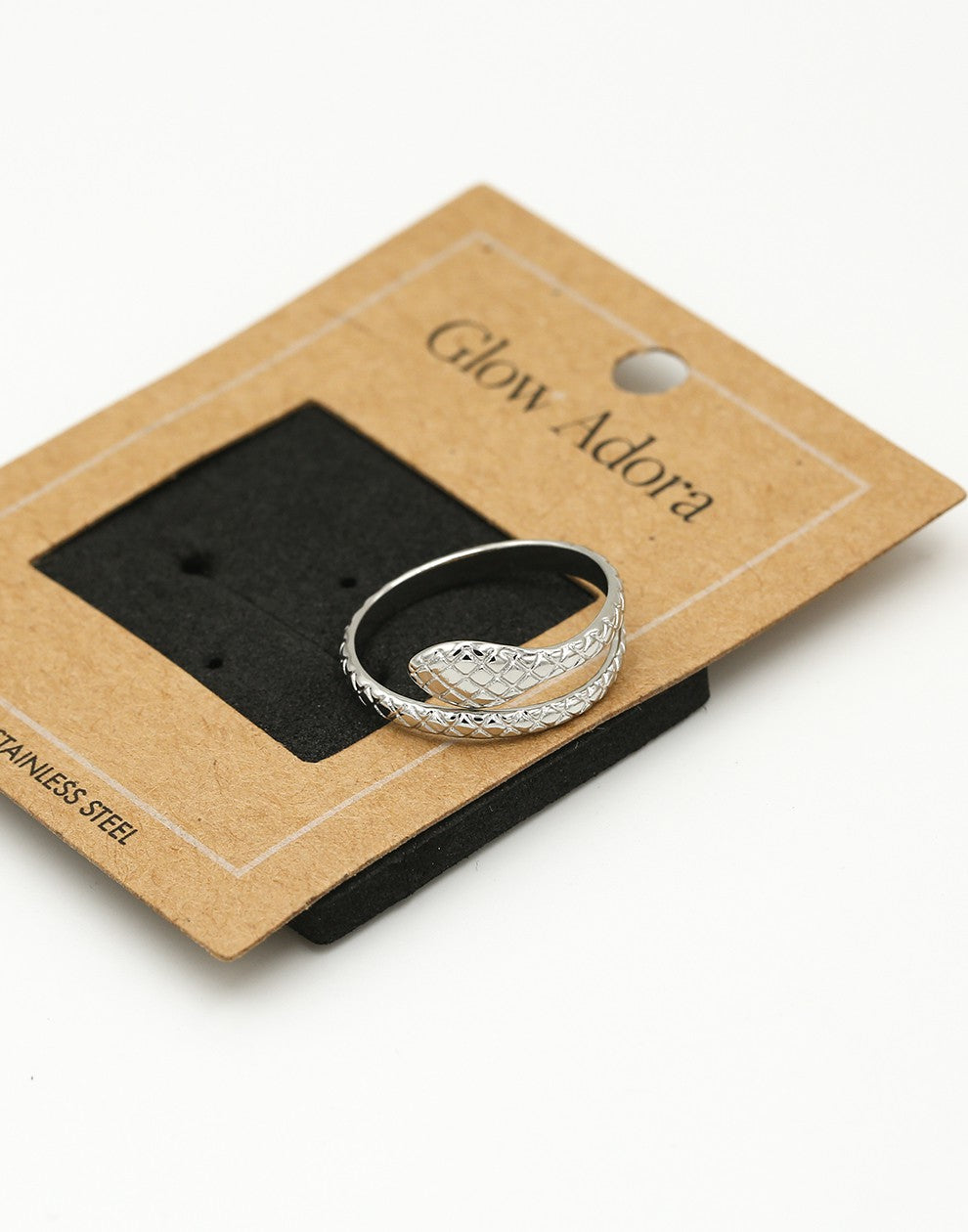 ring met slang zilverkleurig