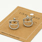 Triple silver-colored earrings