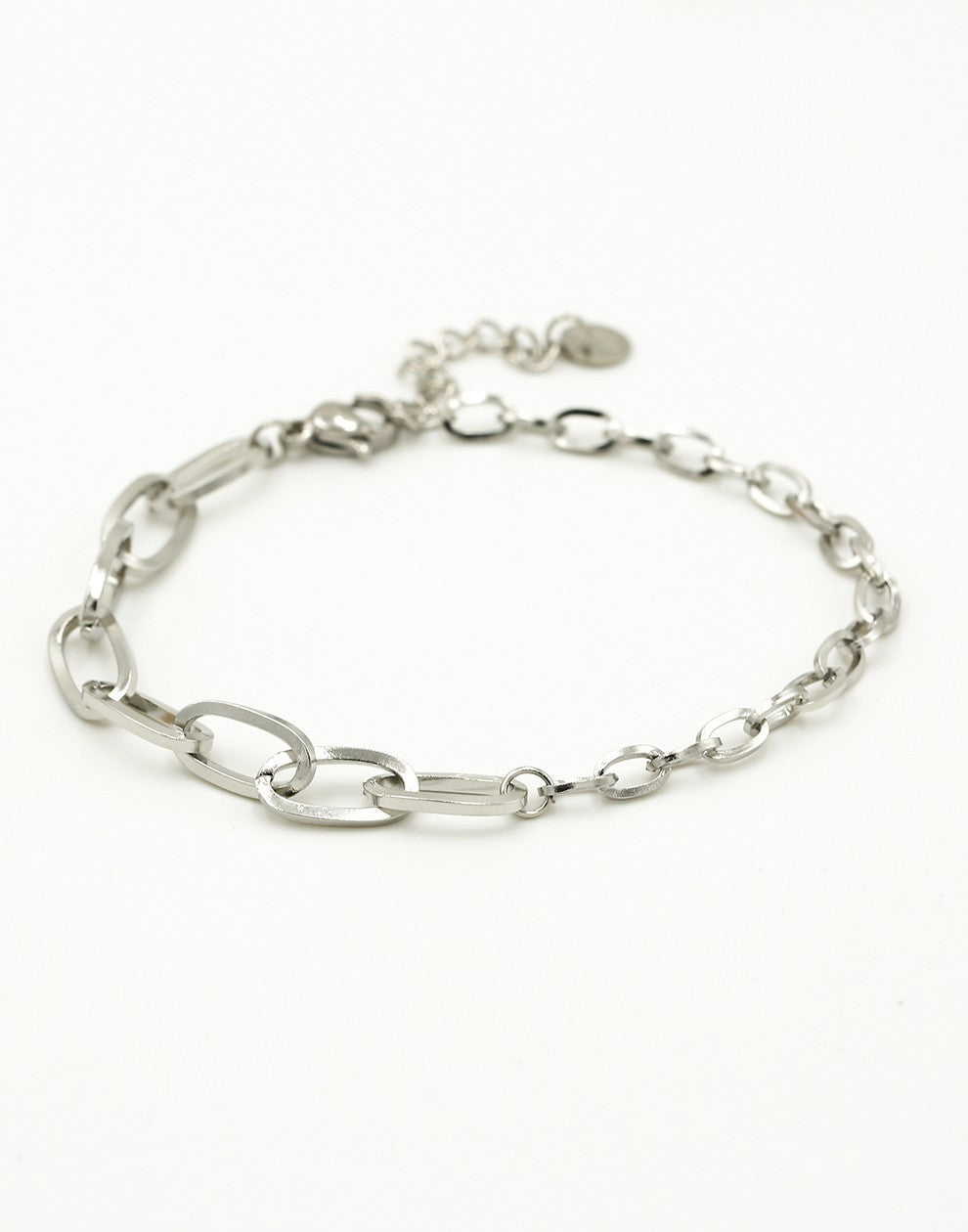 Armband dubbele schakel zilverkleurig