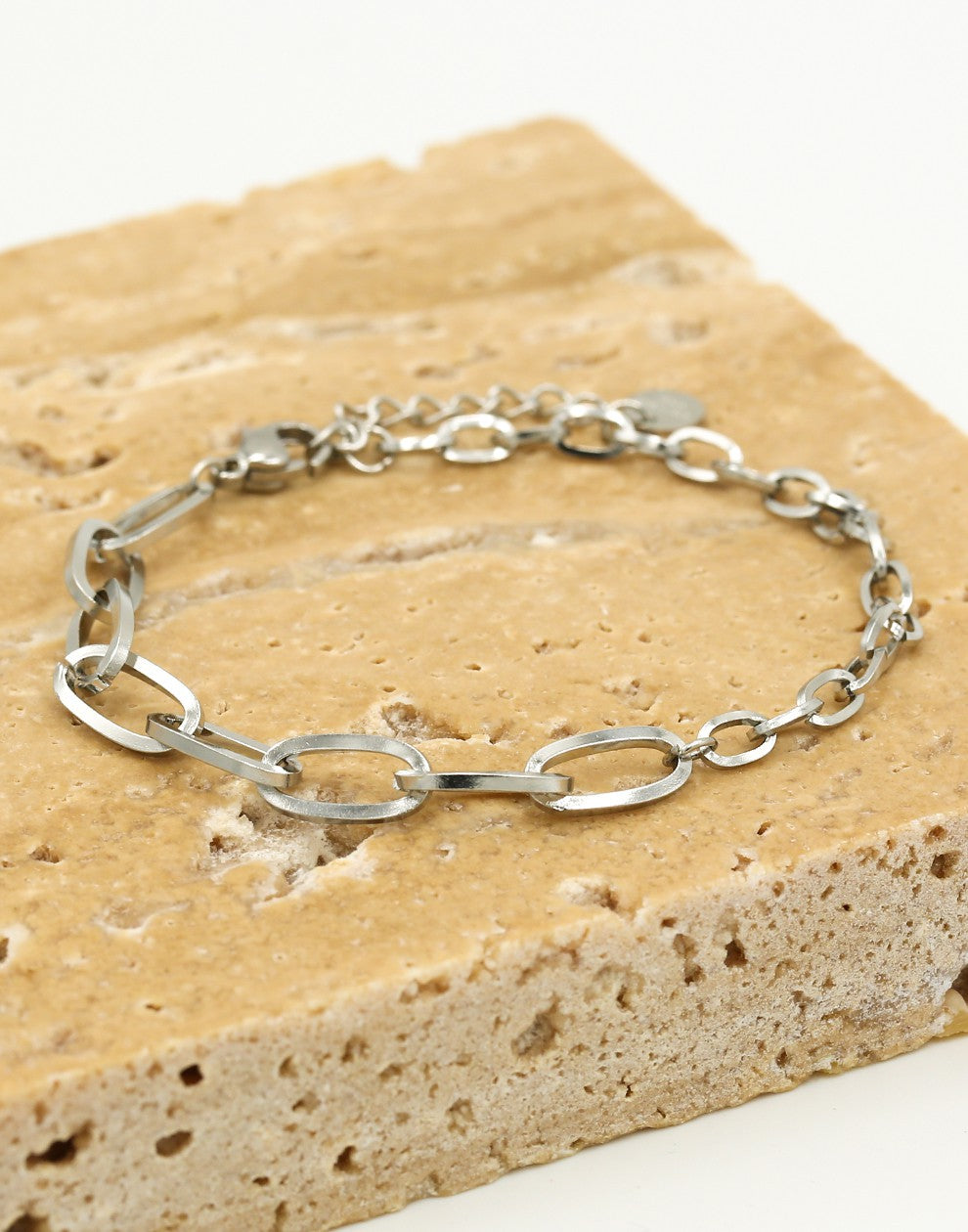 Armband dubbele schakel zilverkleurig