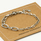 Armband dubbele schakel zilverkleurig