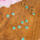 Armband klavers turquoise goudkleurig
