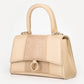 Tas met handvat beige croco