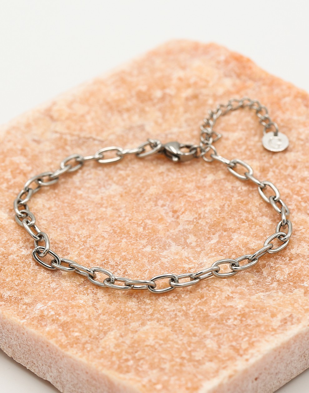 Schakelarmband paperclip mini zilverkleurig