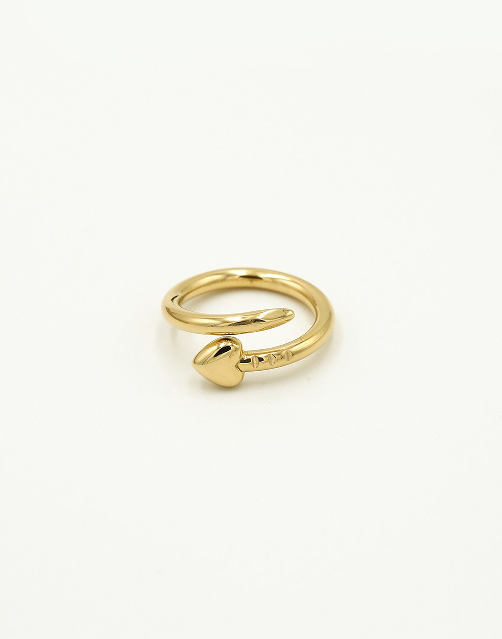 Ring hart spijker goudkleurig