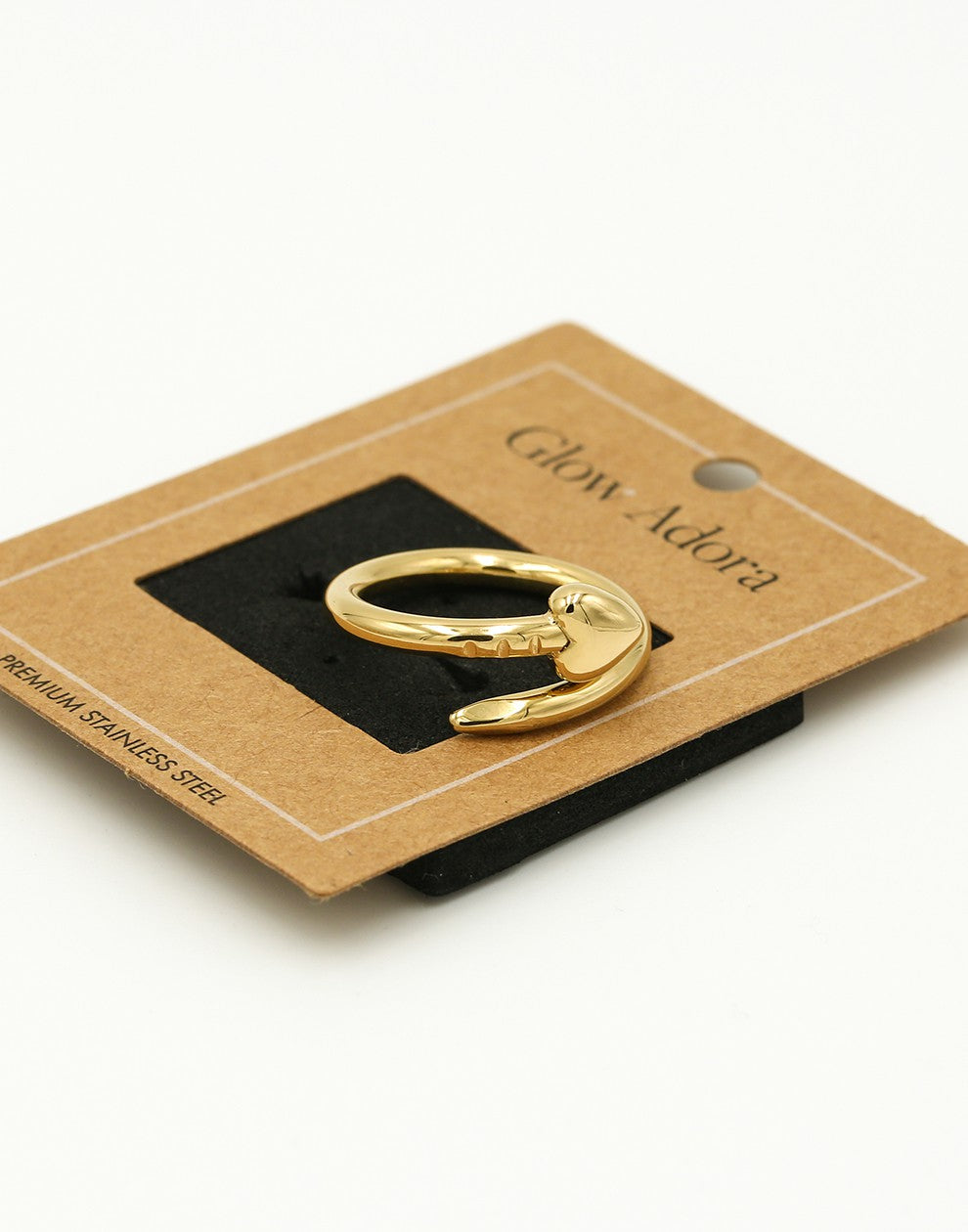 Ring hart spijker goudkleurig