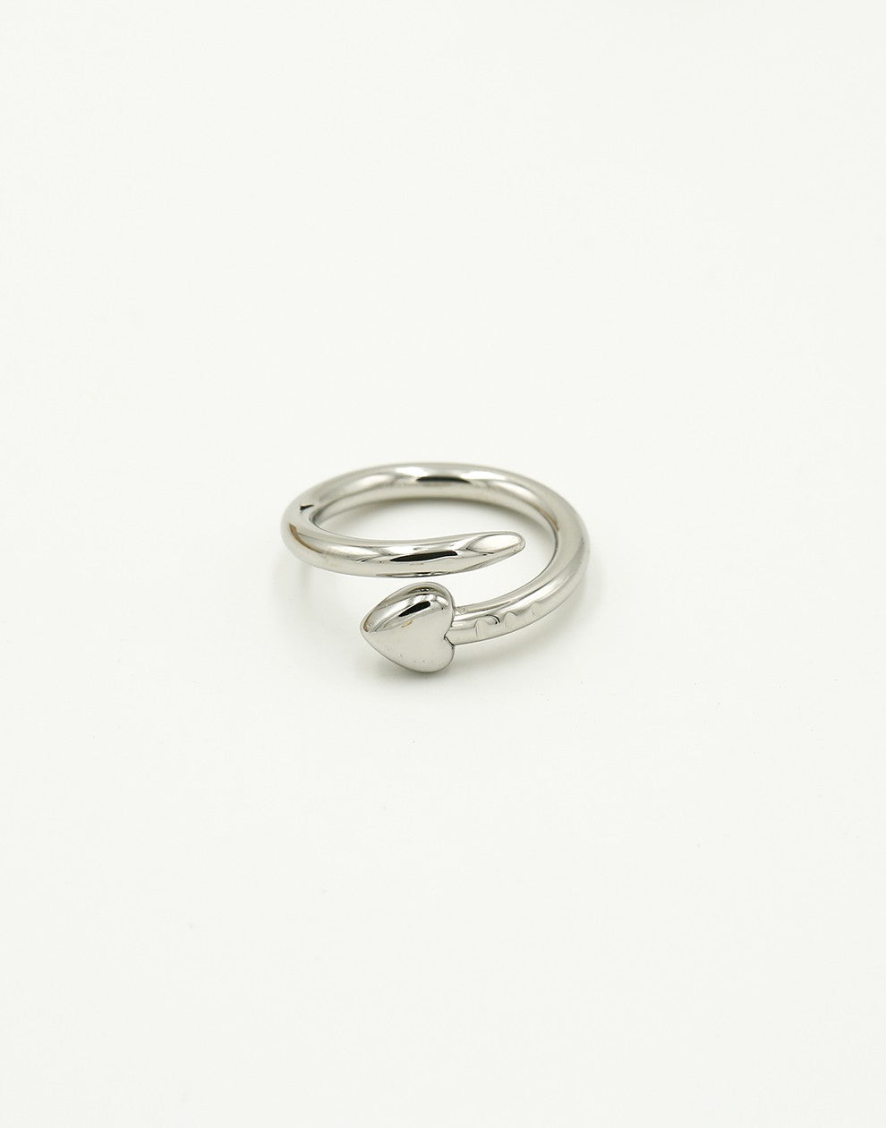 Ring hart spijker zilverkleurig