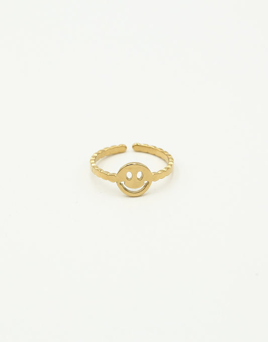 ring smiley goudkleurig