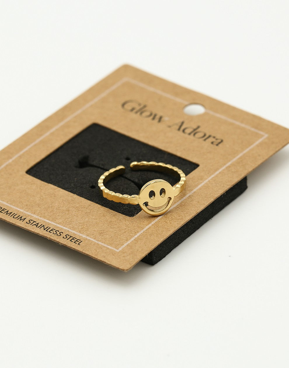 ring smiley goudkleurig