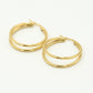 Oorringen hoops dubbel goudkleurig 25mm