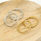 Oorringen hoops dubbel goudkleurig 25mm